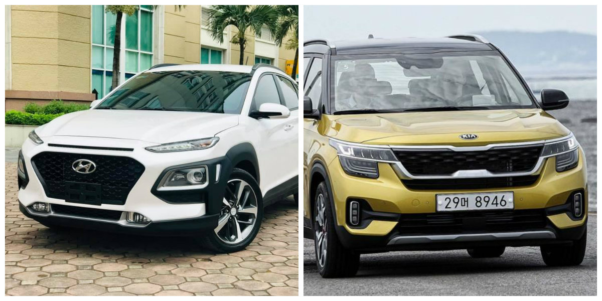 Ngoại thất xe Hyundai Kona và Kia Seltos